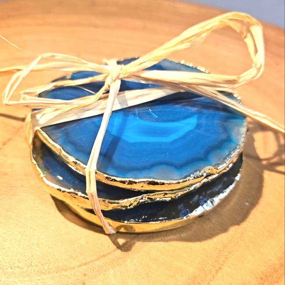Other - 5/$25 Blue Agate Coaster Set Of 3